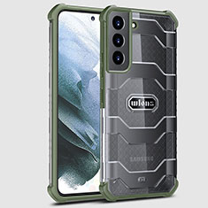 Silikon Schutzhülle Rahmen Tasche Hülle Durchsichtig Transparent 360 Grad Ganzkörper M05 für Samsung Galaxy S23 5G Minzgrün