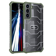 Silikon Schutzhülle Rahmen Tasche Hülle Durchsichtig Transparent 360 Grad Ganzkörper M06 für Samsung Galaxy S21 FE 5G Minzgrün