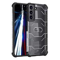 Silikon Schutzhülle Rahmen Tasche Hülle Durchsichtig Transparent 360 Grad Ganzkörper M06 für Samsung Galaxy S21 FE 5G Schwarz