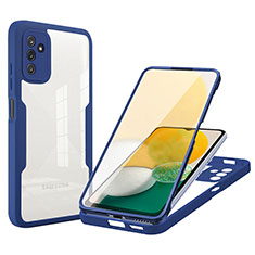 Silikon Schutzhülle Rahmen Tasche Hülle Durchsichtig Transparent 360 Grad Ganzkörper MJ1 für Samsung Galaxy A04s Blau