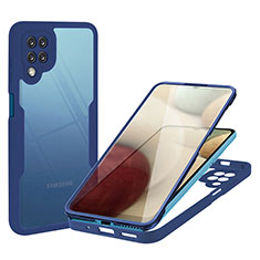Silikon Schutzhülle Rahmen Tasche Hülle Durchsichtig Transparent 360 Grad Ganzkörper MJ1 für Samsung Galaxy A12 5G Blau