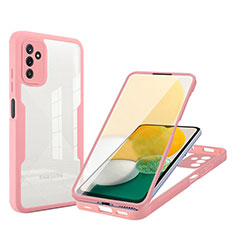 Silikon Schutzhülle Rahmen Tasche Hülle Durchsichtig Transparent 360 Grad Ganzkörper MJ1 für Samsung Galaxy A13 5G Rosa