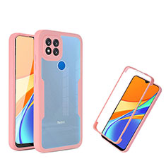 Silikon Schutzhülle Rahmen Tasche Hülle Durchsichtig Transparent 360 Grad Ganzkörper MJ1 für Xiaomi Redmi 9 Activ Rosegold