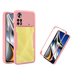 Silikon Schutzhülle Rahmen Tasche Hülle Durchsichtig Transparent 360 Grad Ganzkörper MJ1 für Xiaomi Redmi Note 11E Pro 5G Rosegold