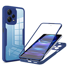 Silikon Schutzhülle Rahmen Tasche Hülle Durchsichtig Transparent 360 Grad Ganzkörper MJ1 für Xiaomi Redmi Note 12 Explorer Blau