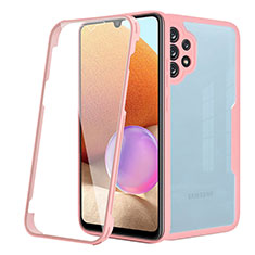 Silikon Schutzhülle Rahmen Tasche Hülle Durchsichtig Transparent 360 Grad Ganzkörper MJ2 für Samsung Galaxy A32 4G Rosegold