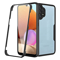 Silikon Schutzhülle Rahmen Tasche Hülle Durchsichtig Transparent 360 Grad Ganzkörper MJ2 für Samsung Galaxy A32 5G Schwarz