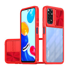 Silikon Schutzhülle Rahmen Tasche Hülle Durchsichtig Transparent 360 Grad Ganzkörper QW1 für Xiaomi Redmi Note 11 4G (2022) Rot