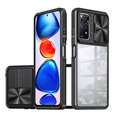 Silikon Schutzhülle Rahmen Tasche Hülle Durchsichtig Transparent 360 Grad Ganzkörper QW1 für Xiaomi Redmi Note 12 Pro 4G Schwarz