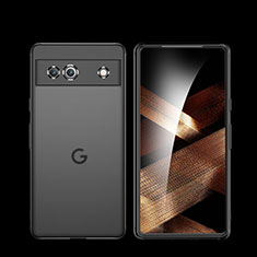 Silikon Schutzhülle Rahmen Tasche Hülle Durchsichtig Transparent 360 Grad Ganzkörper WL3 für Google Pixel 7a 5G Schwarz