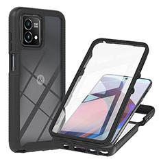 Silikon Schutzhülle Rahmen Tasche Hülle Durchsichtig Transparent 360 Grad Ganzkörper YB1 für Motorola Moto G Stylus (2023) 4G Schwarz