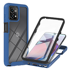 Silikon Schutzhülle Rahmen Tasche Hülle Durchsichtig Transparent 360 Grad Ganzkörper YB1 für Motorola Moto G Stylus (2023) 5G Blau