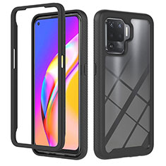 Silikon Schutzhülle Rahmen Tasche Hülle Durchsichtig Transparent 360 Grad Ganzkörper YB1 für Oppo F19 Pro Schwarz