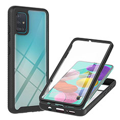 Silikon Schutzhülle Rahmen Tasche Hülle Durchsichtig Transparent 360 Grad Ganzkörper YB2 für Samsung Galaxy M40S Schwarz