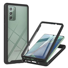 Silikon Schutzhülle Rahmen Tasche Hülle Durchsichtig Transparent 360 Grad Ganzkörper YB2 für Samsung Galaxy Note 20 5G Schwarz