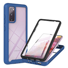Silikon Schutzhülle Rahmen Tasche Hülle Durchsichtig Transparent 360 Grad Ganzkörper YB2 für Samsung Galaxy S20 FE (2022) 5G Blau