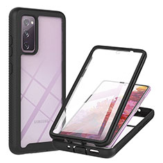 Silikon Schutzhülle Rahmen Tasche Hülle Durchsichtig Transparent 360 Grad Ganzkörper YB2 für Samsung Galaxy S20 FE 4G Schwarz