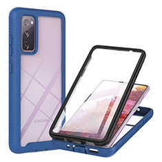 Silikon Schutzhülle Rahmen Tasche Hülle Durchsichtig Transparent 360 Grad Ganzkörper YB2 für Samsung Galaxy S20 FE 5G Blau