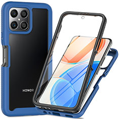 Silikon Schutzhülle Rahmen Tasche Hülle Durchsichtig Transparent 360 Grad Ganzkörper ZJ1 für Huawei Honor X8 4G Blau