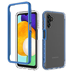 Silikon Schutzhülle Rahmen Tasche Hülle Durchsichtig Transparent 360 Grad Ganzkörper ZJ1 für Samsung Galaxy A13 5G Blau