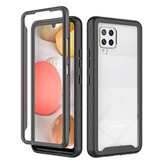 Silikon Schutzhülle Rahmen Tasche Hülle Durchsichtig Transparent 360 Grad Ganzkörper ZJ1 für Samsung Galaxy A42 5G Schwarz