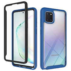 Silikon Schutzhülle Rahmen Tasche Hülle Durchsichtig Transparent 360 Grad Ganzkörper ZJ1 für Samsung Galaxy M60s Blau