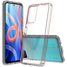 Silikon Schutzhülle Rahmen Tasche Hülle Durchsichtig Transparent 360 Grad Ganzkörper ZJ1 für Xiaomi Poco M4 Pro 5G Rosa