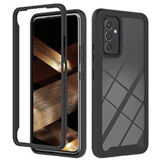 Silikon Schutzhülle Rahmen Tasche Hülle Durchsichtig Transparent 360 Grad Ganzkörper ZJ2 für Samsung Galaxy A15 4G Schwarz