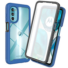 Silikon Schutzhülle Rahmen Tasche Hülle Durchsichtig Transparent 360 Grad Ganzkörper ZJ3 für Motorola Moto G82 5G Blau