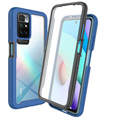 Silikon Schutzhülle Rahmen Tasche Hülle Durchsichtig Transparent 360 Grad Ganzkörper ZJ3 für Xiaomi Redmi 10 (2022) Blau