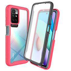 Silikon Schutzhülle Rahmen Tasche Hülle Durchsichtig Transparent 360 Grad Ganzkörper ZJ3 für Xiaomi Redmi Note 11 4G (2021) Pink