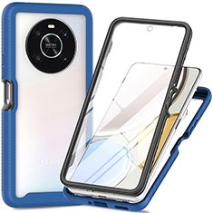 Silikon Schutzhülle Rahmen Tasche Hülle Durchsichtig Transparent 360 Grad Ganzkörper ZJ4 für Huawei Honor Magic4 Lite 4G Blau