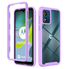 Silikon Schutzhülle Rahmen Tasche Hülle Durchsichtig Transparent 360 Grad Ganzkörper ZJ4 für Motorola Moto E13 Violett