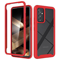 Silikon Schutzhülle Rahmen Tasche Hülle Durchsichtig Transparent 360 Grad Ganzkörper ZJ4 für Samsung Galaxy A15 4G Rot