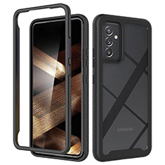 Silikon Schutzhülle Rahmen Tasche Hülle Durchsichtig Transparent 360 Grad Ganzkörper ZJ4 für Samsung Galaxy A15 5G Schwarz