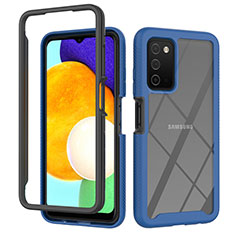 Silikon Schutzhülle Rahmen Tasche Hülle Durchsichtig Transparent 360 Grad Ganzkörper ZJ4 für Samsung Galaxy M02s Blau
