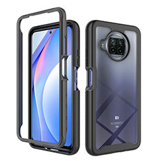 Silikon Schutzhülle Rahmen Tasche Hülle Durchsichtig Transparent 360 Grad Ganzkörper ZJ4 für Xiaomi Mi 10T Lite 5G Schwarz