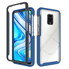 Silikon Schutzhülle Rahmen Tasche Hülle Durchsichtig Transparent 360 Grad Ganzkörper ZJ4 für Xiaomi Poco M2 Pro Blau