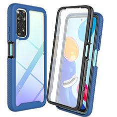 Silikon Schutzhülle Rahmen Tasche Hülle Durchsichtig Transparent 360 Grad Ganzkörper ZJ4 für Xiaomi Redmi Note 11 4G (2022) Blau