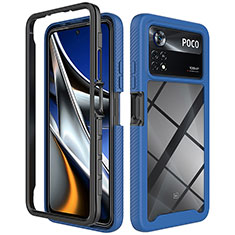 Silikon Schutzhülle Rahmen Tasche Hülle Durchsichtig Transparent 360 Grad Ganzkörper ZJ4 für Xiaomi Redmi Note 11E Pro 5G Blau