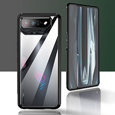 Silikon Schutzhülle Rahmen Tasche Hülle Durchsichtig Transparent 360 Grad Ganzkörper ZJ5 für Asus ROG Phone 7 Ultimate Schwarz