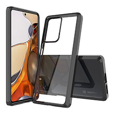 Silikon Schutzhülle Rahmen Tasche Hülle Durchsichtig Transparent 360 Grad Ganzkörper ZJ5 für Xiaomi Mi 11T 5G Schwarz