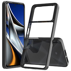 Silikon Schutzhülle Rahmen Tasche Hülle Durchsichtig Transparent 360 Grad Ganzkörper ZJ5 für Xiaomi Poco X4 Pro 5G Schwarz