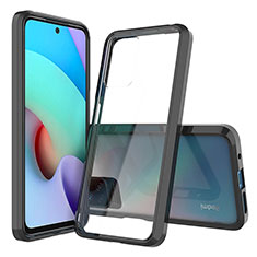 Silikon Schutzhülle Rahmen Tasche Hülle Durchsichtig Transparent 360 Grad Ganzkörper ZJ5 für Xiaomi Redmi 10 (2022) Schwarz