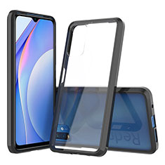 Silikon Schutzhülle Rahmen Tasche Hülle Durchsichtig Transparent 360 Grad Ganzkörper ZJ5 für Xiaomi Redmi 9T 4G Schwarz