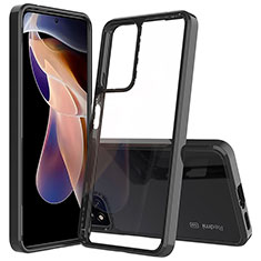 Silikon Schutzhülle Rahmen Tasche Hülle Durchsichtig Transparent 360 Grad Ganzkörper ZJ5 für Xiaomi Redmi Note 11 Pro+ Plus 5G Schwarz