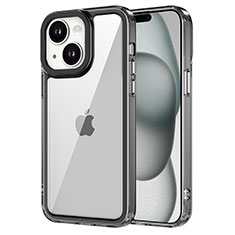 Silikon Schutzhülle Rahmen Tasche Hülle Durchsichtig Transparent AC1 für Apple iPhone 14 Schwarz