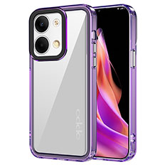 Silikon Schutzhülle Rahmen Tasche Hülle Durchsichtig Transparent AC1 für Oppo Reno9 Pro 5G Helles Lila