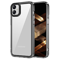 Silikon Schutzhülle Rahmen Tasche Hülle Durchsichtig Transparent AC1 für Samsung Galaxy A04 4G Schwarz