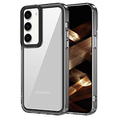 Silikon Schutzhülle Rahmen Tasche Hülle Durchsichtig Transparent AC1 für Samsung Galaxy S22 5G Schwarz